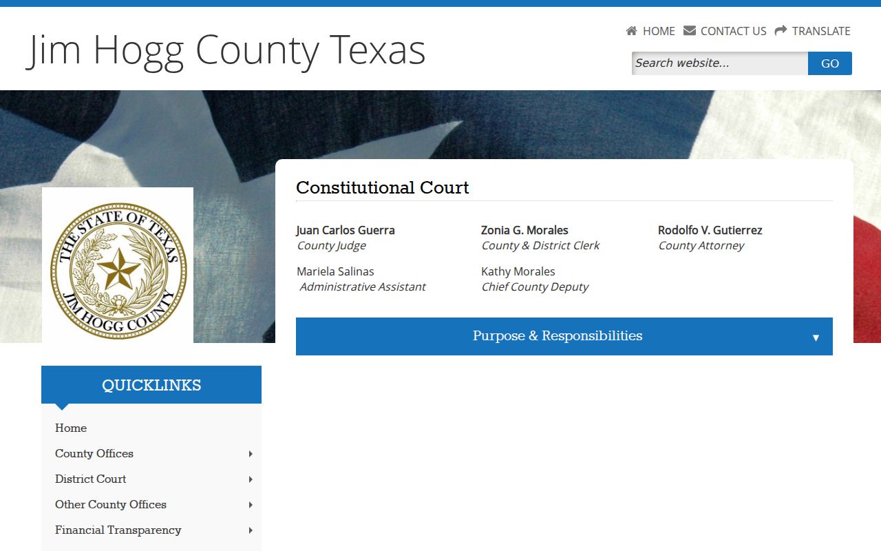 Jim Hogg County Constitutional County Court official page