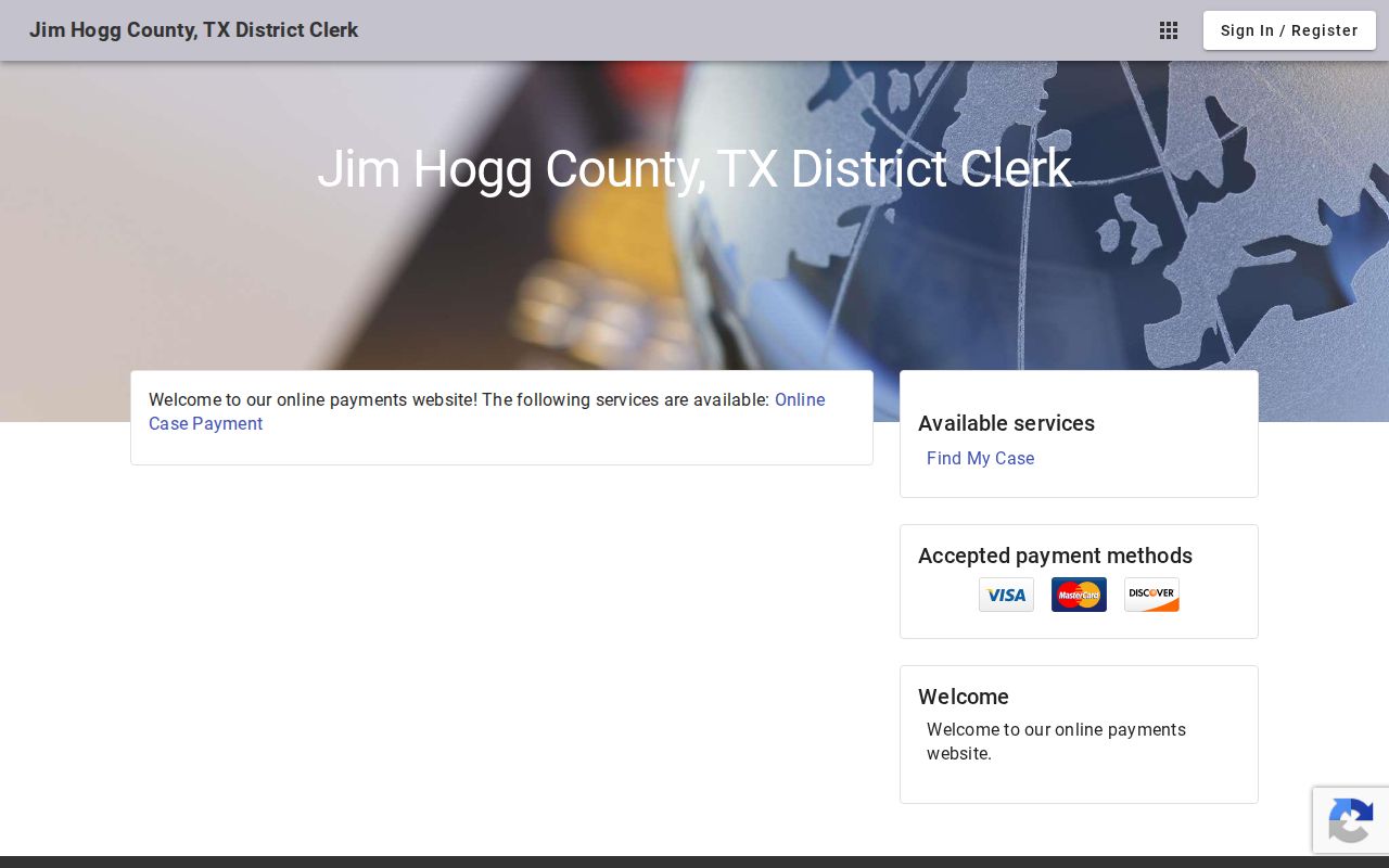 Jim Hogg County District Clerk online case portal home