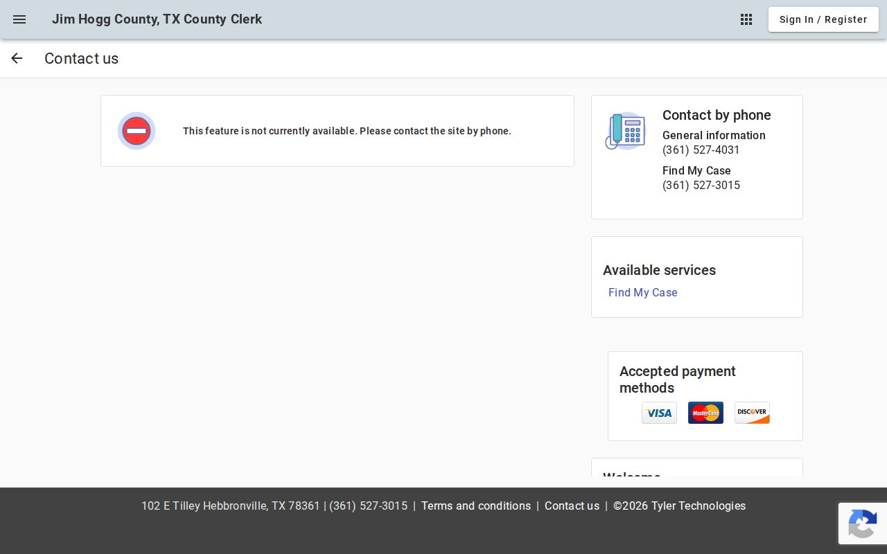 Jim Hogg County court calendar County Clerk contact page